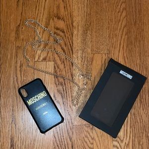 Moschino IPhone X case with chain